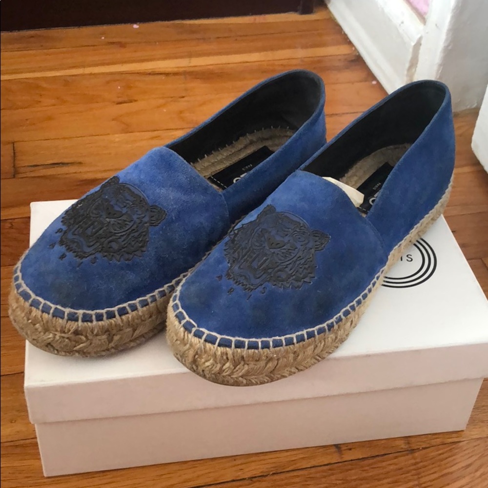 Kenzo espadrille 39 blue suede used